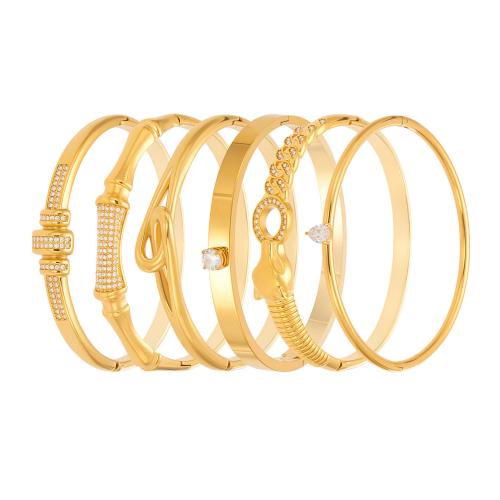 Bracelet en acier inoxydable, Acier inoxydable 304, Placage, styles différents pour le choix & pavé de micro zircon & pour femme, plus de couleurs à choisir, Vendu par PC