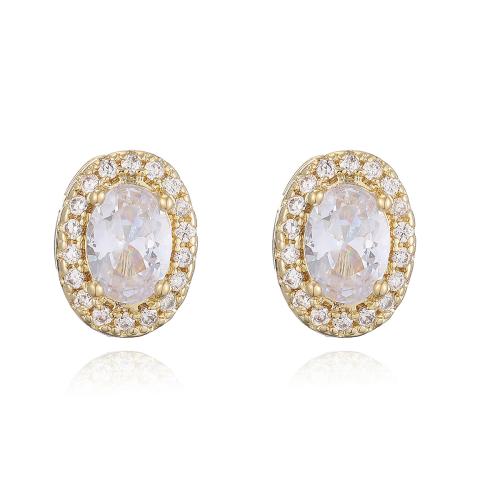 Boucles d'oreilles en laiton zircon cubique pavent, Placage, bijoux de mode & pavé de micro zircon & pour femme, plus de couleurs à choisir, Vendu par paire