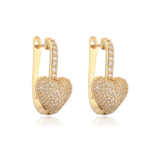 Boucles d'oreilles en laiton zircon cubique pavent, Placage, styles différents pour le choix & pavé de micro zircon & pour femme, Vendu par paire