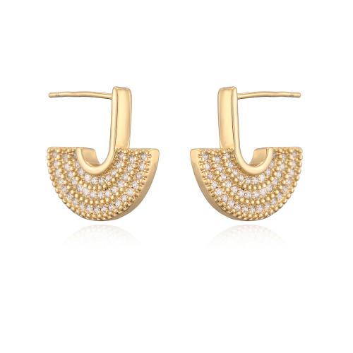 Boucles d'oreilles en laiton zircon cubique pavent, Placage, bijoux de mode & pavé de micro zircon & pour femme, plus de couleurs à choisir, Vendu par paire