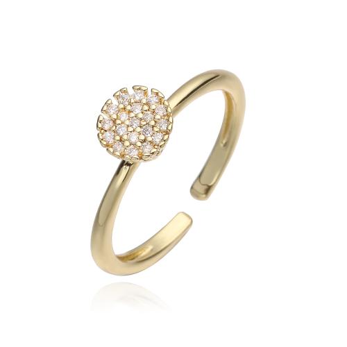 Krychlový Circonia Micro vydláždit mosazný prsten, Mosaz, 18K pozlacené, různé styly pro výběr & micro vydláždit kubické zirkony & pro ženy, Prodáno By PC