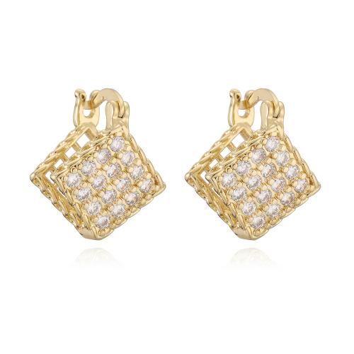 Boucles d'oreilles en laiton zircon cubique pavent, Plaqué or 18K, styles différents pour le choix & pavé de micro zircon & pour femme, Vendu par paire
