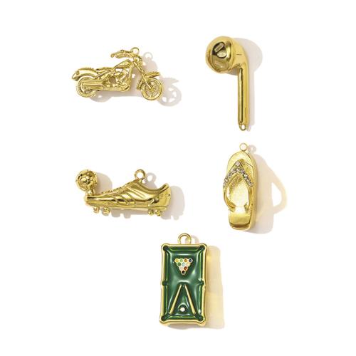 Stainless Steel Pendants 304 Stainless Steel plated DIY & enamel & with rhinestone Sold By Bag