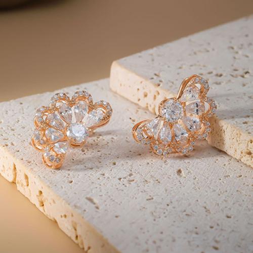 laiton boucle d'oreille leverback, éventail, Placage, pavé de micro zircon & pour femme & creux, 12x20mm, Vendu par PC