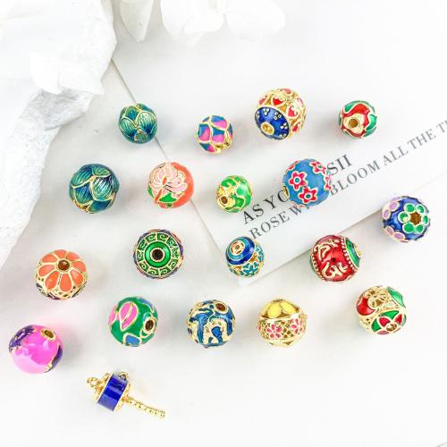 Perles bijoux en laiton, Placage, DIY & émail & creux, plus de couleurs à choisir, protéger l'environnement, sans nickel, plomb et cadmium, Vendu par PC