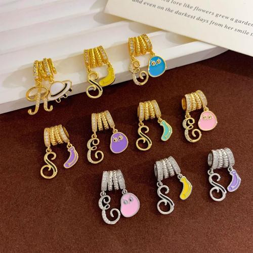 Cubique Pendentif en laiton zircon pavent, riz, Placage, DIY & pavé de micro zircon & émail, plus de couleurs à choisir, protéger l'environnement, sans nickel, plomb et cadmium, Vendu par PC