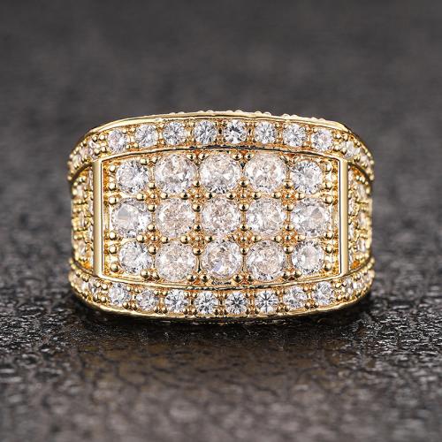 Krychlový Circonia Micro vydláždit mosazný prsten, Mosaz, různé velikosti pro výběr & micro vydláždit kubické zirkony & pro ženy, Prodáno By PC