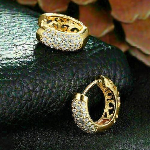 Boucles d'oreilles en laiton zircon cubique pavent, Placage, bijoux de mode & pavé de micro zircon & pour femme, Vendu par paire