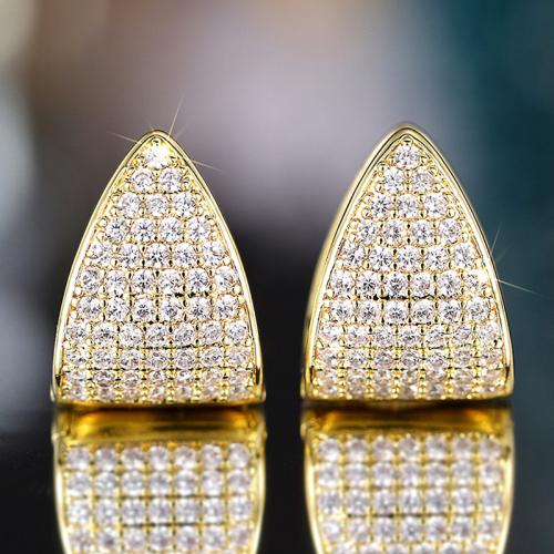 Boucles d'oreilles en laiton zircon cubique pavent, Placage, bijoux de mode & pavé de micro zircon & pour femme, Vendu par paire