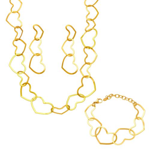 Stainless Steel smycken Ställer, 304 rostfritt stål, äkta guldpläterad, olika stilar för val & för kvinna & ihålig, gyllene, Säljs av PC