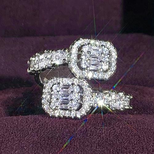 Krychlový Circonia Micro vydláždit mosazný prsten, Mosaz, micro vydláždit kubické zirkony & pro ženy & dutý, Prodáno By PC