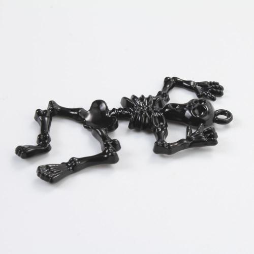 Móda Halloween přívěšek, Zinek, Kostra, barva pozlacený, Halloweenský design & DIY & smalt, smíšené barvy, 48.50x32x3.70mm, Prodáno By PC