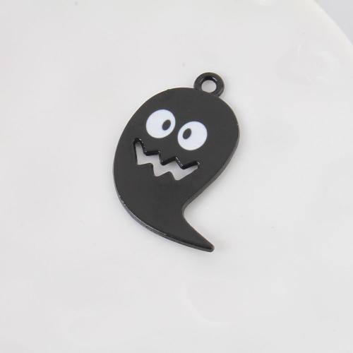 Pendant Halloween Fashion, alliage de zinc, fantôme, Placage, Halloween Design & DIY & émail, couleurs mélangées, 28.40x23x1.40mm, Vendu par PC