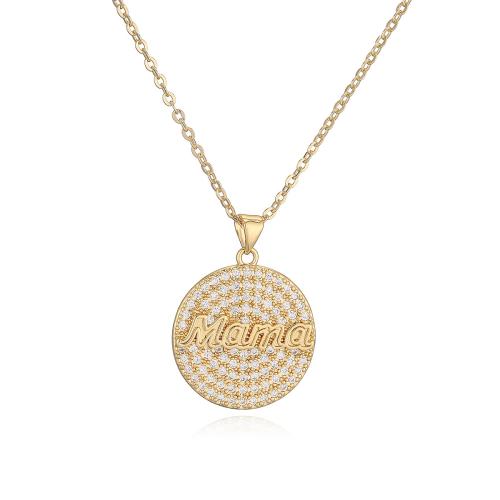 Collier en laiton cubique Zircon Micro Pave, Plaqué or 18K, styles différents pour le choix & pavé de micro zircon & pour femme, Vendu par PC