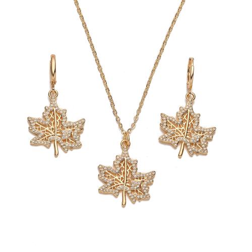 Zircon cubique Micro Pave parures de bijoux en laiton, feuille, Plaqué or 18K, styles différents pour le choix & pavé de micro zircon & pour femme & creux, Vendu par PC