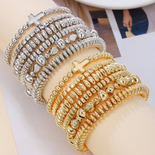 CCB Náramky, Poměděný Plastové, módní šperky & vícevrstvá, více barev na výběr, 6PC/nastavit, Prodáno By nastavit