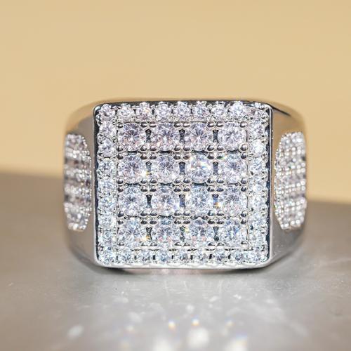 Krychlový Circonia Micro vydláždit mosazný prsten, Mosaz, různé velikosti pro výběr & micro vydláždit kubické zirkony & pro ženy, Prodáno By PC