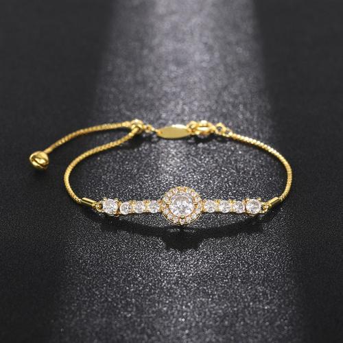 Kubické zirkonie Mikro dláždí mosaz náramek, módní šperky & micro vydláždit kubické zirkony & pro ženy, více barev na výběr, Délka Cca 22 cm, Prodáno By PC