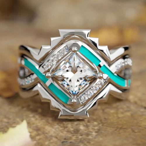 Krychlový Circonia Micro vydláždit mosazný prsten, Mosaz, různé velikosti pro výběr & micro vydláždit kubické zirkony & pro ženy & smalt & dutý, Prodáno By PC