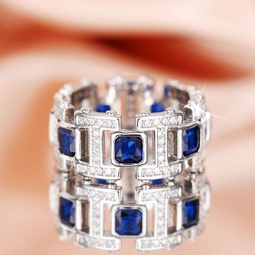 Krychlový Circonia Micro vydláždit mosazný prsten, Mosaz, různé velikosti pro výběr & micro vydláždit kubické zirkony & pro ženy & dutý, Prodáno By PC