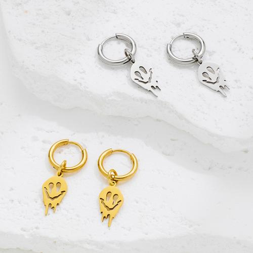 Edelstahl Tropfen Ohrring, 304 Edelstahl, Schädel, plattiert, Design für Halloween & Modeschmuck, keine, verkauft von Paar