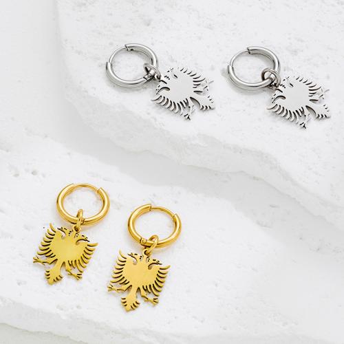 Edelstahl Tropfen Ohrring, 304 Edelstahl, Adler, plattiert, Modeschmuck, keine, verkauft von Paar