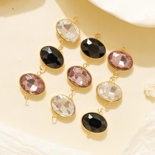 Crystal Hängen, 304 rostfritt stål, med Kristall, guldfärg pläterade, DIY, fler färger för val, 10PC/Bag, Säljs av Bag