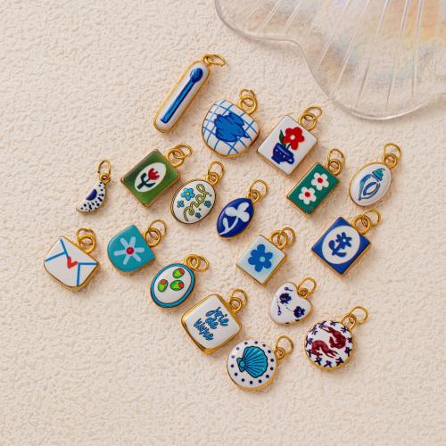Stainless Steel Pendants 304 Stainless Steel plated DIY & enamel Sold By PC