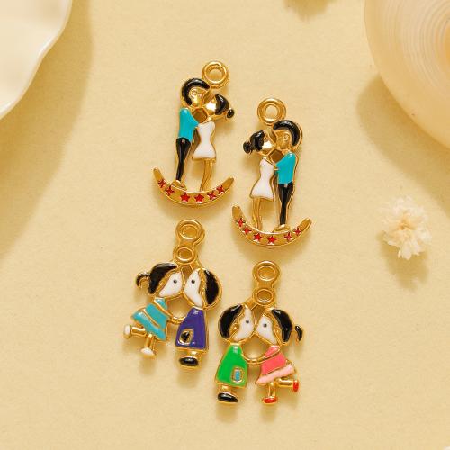 Roestvrij stalen sieraden Hangers, 304 roestvrij staal, gold plated, DIY & glazuur, gouden, 10pC's/Bag, Verkocht door Bag