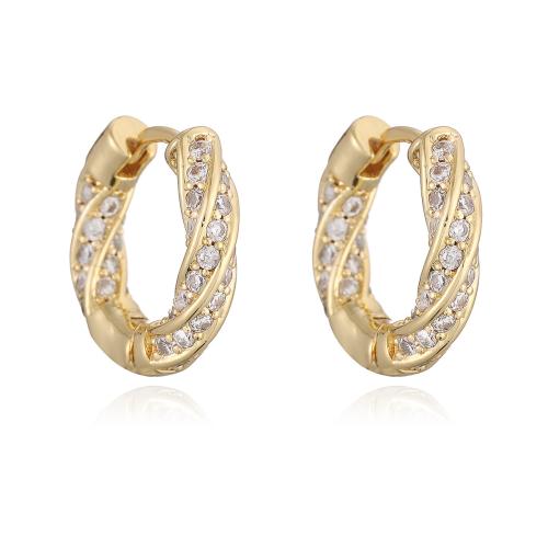 Boucles d'oreilles en laiton zircon cubique pavent, Plaqué or 18K, styles différents pour le choix & pavé de micro zircon & pour femme, Vendu par paire