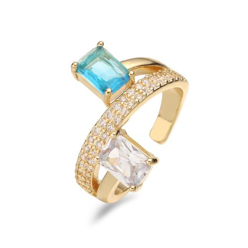 Krychlový Circonia Micro vydláždit mosazný prsten, Mosaz, módní šperky & micro vydláždit kubické zirkony & pro ženy, více barev na výběr, Prodáno By PC