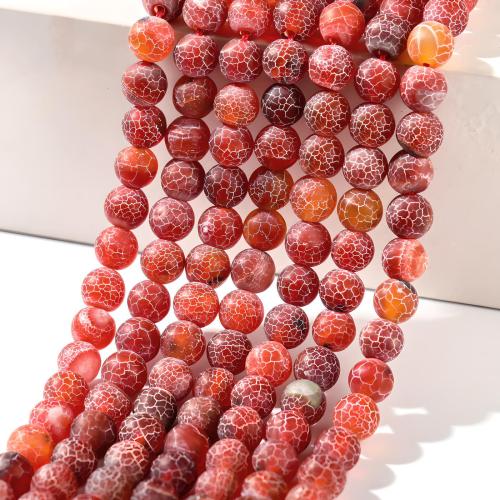 Természetes kivirágzik achát gyöngyök, Kerek, csiszolt, DIY & különböző méretű a választás, piros, Által értékesített Strand
