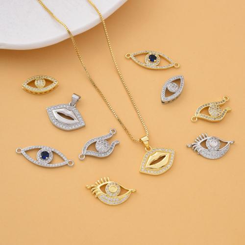 Cubique Pendentif en laiton zircon pavent, Placage, DIY & pavé de micro zircon, plus de couleurs à choisir, protéger l'environnement, sans nickel, plomb et cadmium, Vendu par PC