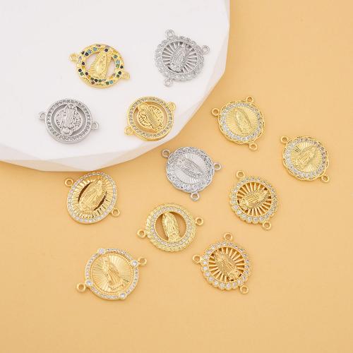 Zircon cubique Micro Pave laiton Connecteur, Placage, DIY & pavé de micro zircon, plus de couleurs à choisir, protéger l'environnement, sans nickel, plomb et cadmium, Vendu par PC