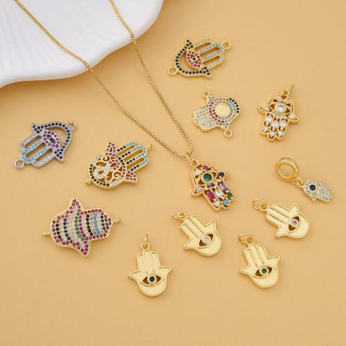 Cubique Pendentif en laiton zircon pavent, Placage, DIY & pavé de micro zircon, plus de couleurs à choisir, protéger l'environnement, sans nickel, plomb et cadmium, Vendu par PC