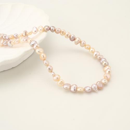 Naturliga sötvatten pärlband, Freshwater Pearl, Oregelbunden, mode smycken, blandade färger, 6-7mm, Såld Per 45 cm Strand