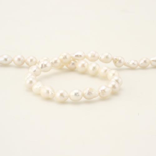 Barock odlad sötvattenspärla pärlor, Freshwater Pearl, mode smycken, vit, 5-5.5mm, Såld Per 45 cm Strand