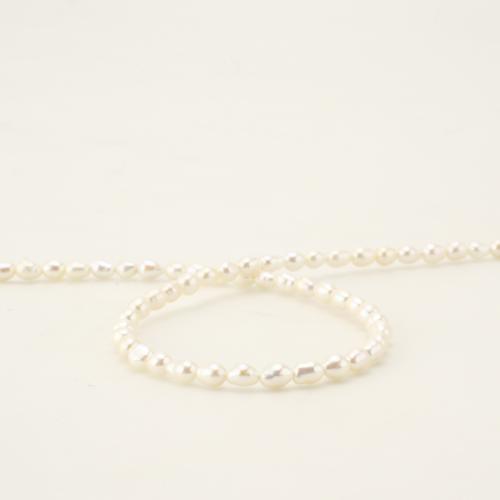 Barock odlad sötvattenspärla pärlor, Freshwater Pearl, Dropp, mode smycken, vit, 3.5-4mm, Såld Per 45 cm Strand