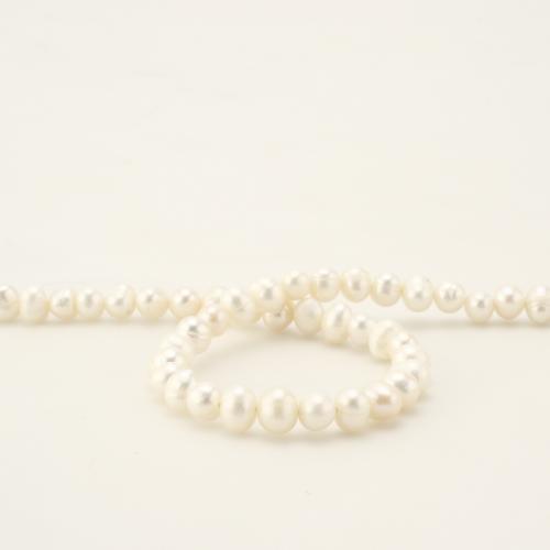 Naturliga sötvatten pärlband, Freshwater Pearl, Rund, mode smycken, vit, 4-5mm, Såld Per 45 cm Strand