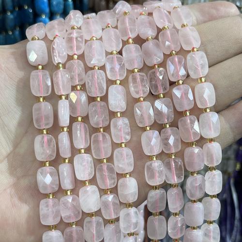 Korálky přírodní Rose Quartz, s Seedbead, DIY, růžový, 8x10mm, Prodáno za 38 cm Strand