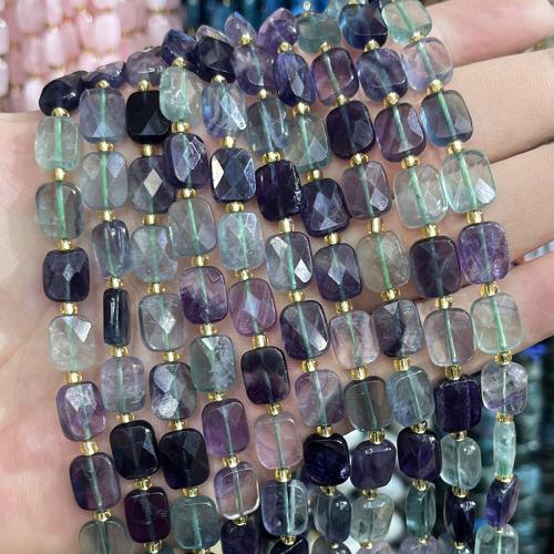 Fluorit Pärlor, färgrik Fluorit, med Seedbead, DIY, blandade färger, 8x10mm, Såld Per 38 cm Strand