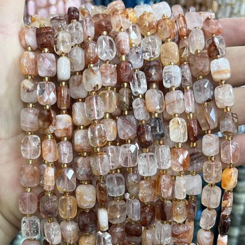 Gemstone Smycken Pärlor, med Seedbead, DIY, blandade färger, 8x10mm, Såld Per 38 cm Strand