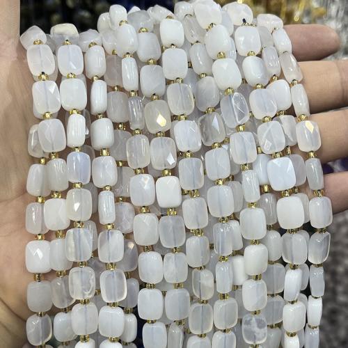 Lila Kalcedon, med Seedbead, DIY, blandade färger, 8x10mm, Såld Per 38 cm Strand