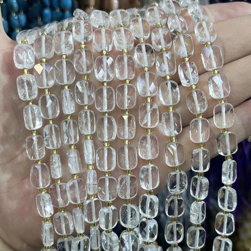 Natuurlijke bergkristal kralen, met Seedbead, DIY, duidelijk, 8x10mm, Per verkocht 38 cm Strand