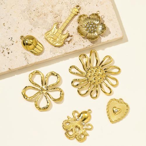 Pendants Jewelry Cruach dhosmálta, 304 Cruach dhosmálta, dath an óir plated, DIY & le rhinestone, órga, 3ríomhairí pearsanta/Mála, Díolta De réir Mála