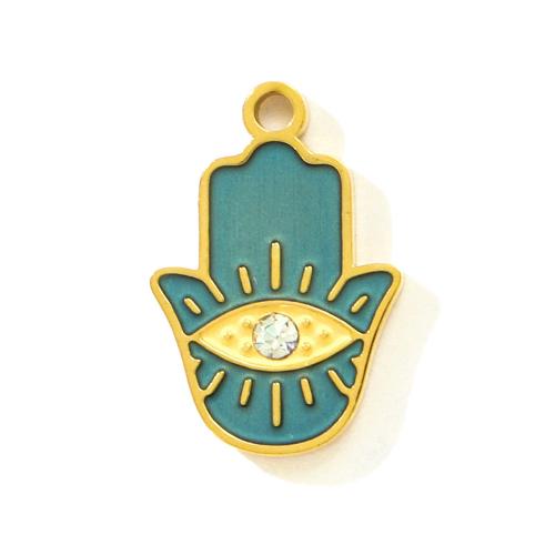 Evil Eye Hängen, 304 rostfritt stål, guldfärg pläterade, DIY & emalj, fler färger för val, 3PC/Bag, Säljs av Bag