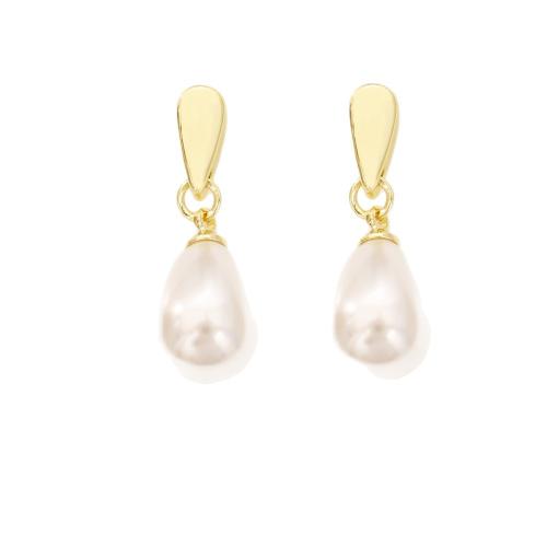 Mosaz pokles náunice, s Plastové Pearl, módní šperky & pro ženy, více barev na výběr, Prodáno By Pair