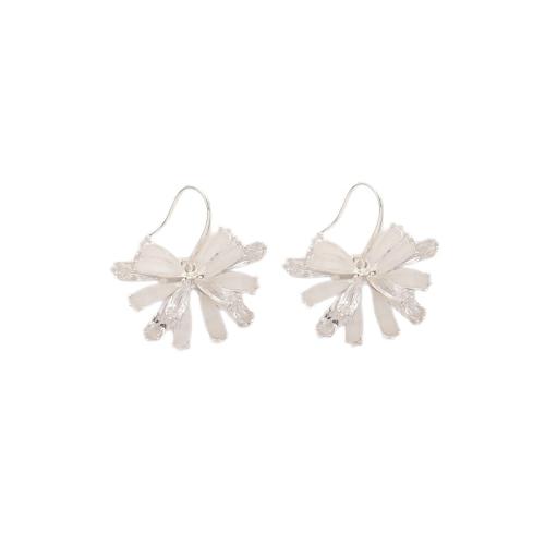 Boucles d'oreilles en laiton zircon cubique pavent, Placage, bijoux de mode & pavé de micro zircon & pour femme, argent, Vendu par paire