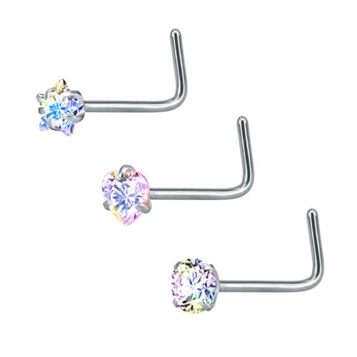 316 acciaio inox Gioielleria da Piercing del naso, tre pezzi & unisex & Micro spianare cubic zirconia, nessuno, Venduto da set