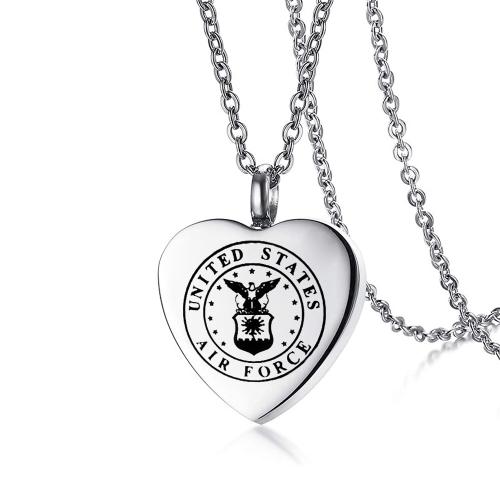 Kremering Smycken Aska Urn Halsband, 304 rostfritt stål, Hjärta, plated, mode smycken, fler färger för val, Säljs av PC